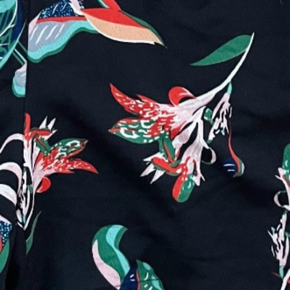 Y COO PARIS | L | Romper Tie Back Shorts Floral Tropical Print Tank Jumpsuit